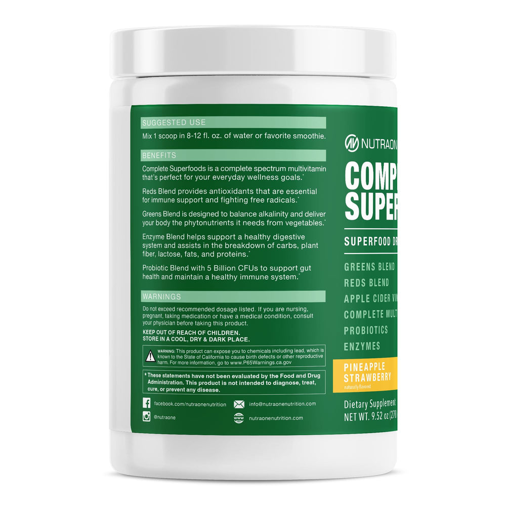 NutraOne Complete Superfoods powder measured for a shake