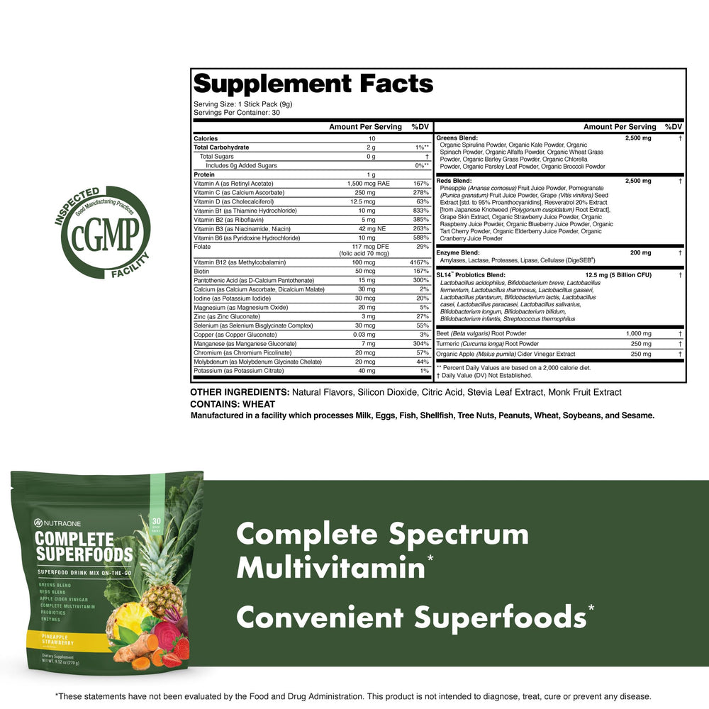 NutraOne label highlights probiotics and enzymes for gut-friendly benefits.