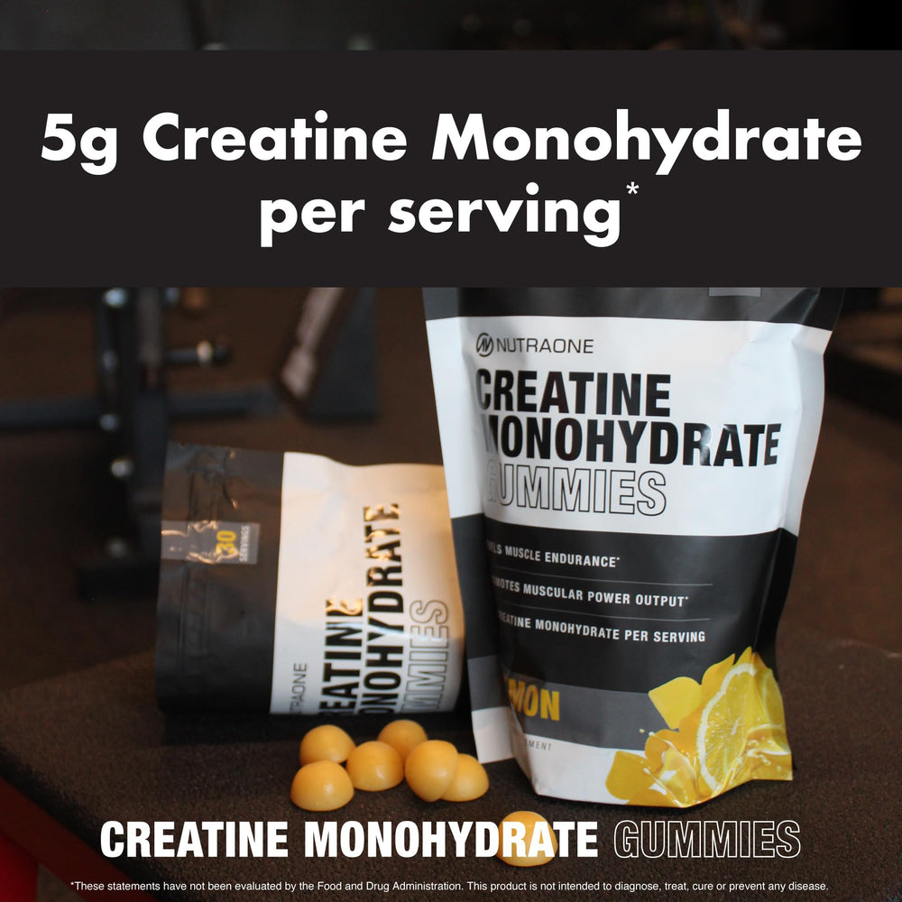 NutraOne Creatine Monohydrate Gummies manufactured at a cgmp facility.