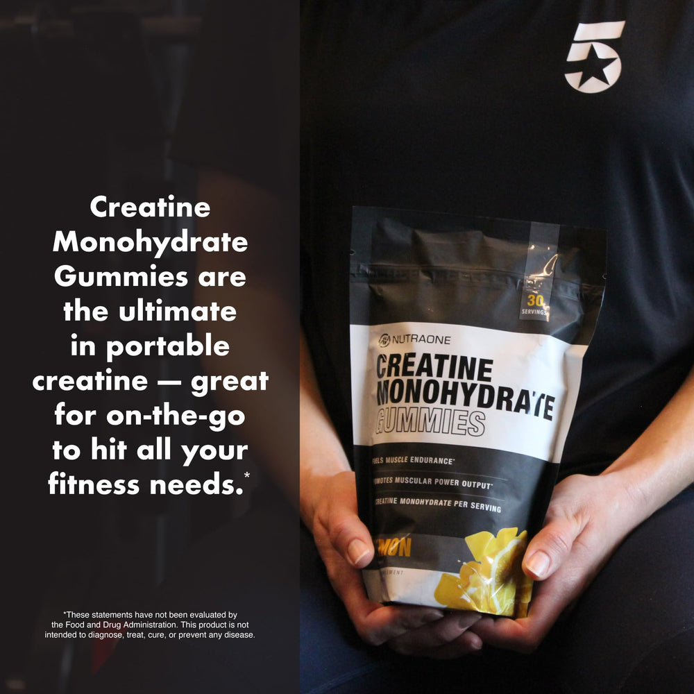 NutraOne Creatine Monohydrate Gummies with a delicious texture for easy use.