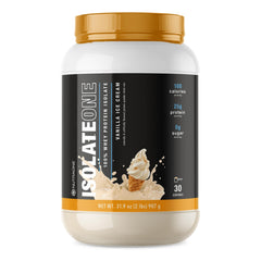 NutraOne IsolateOne vanilla shake bottle ready for post-workout nutrition