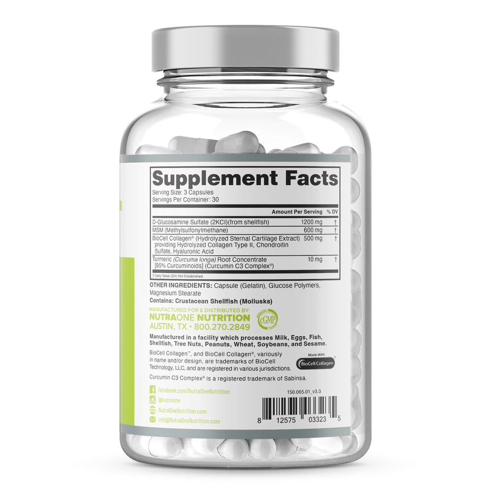 NutraOne JointOne capsules being poured suggesting convenient daily care