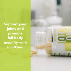 Packaging on shelf for NutraOne JointOne signaling high quality GMP manufacturing