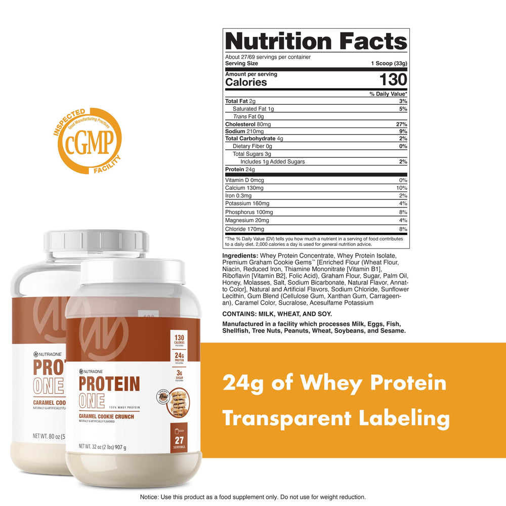 NutraOne ProteinOne low-lactose formula packaging on shelf