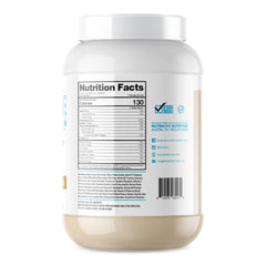 Close-up of ProteinOne label showing 24 g protein per serving