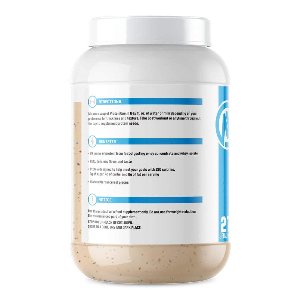 NutraOne ProteinOne whey serving scoop enables easy daily shakes.