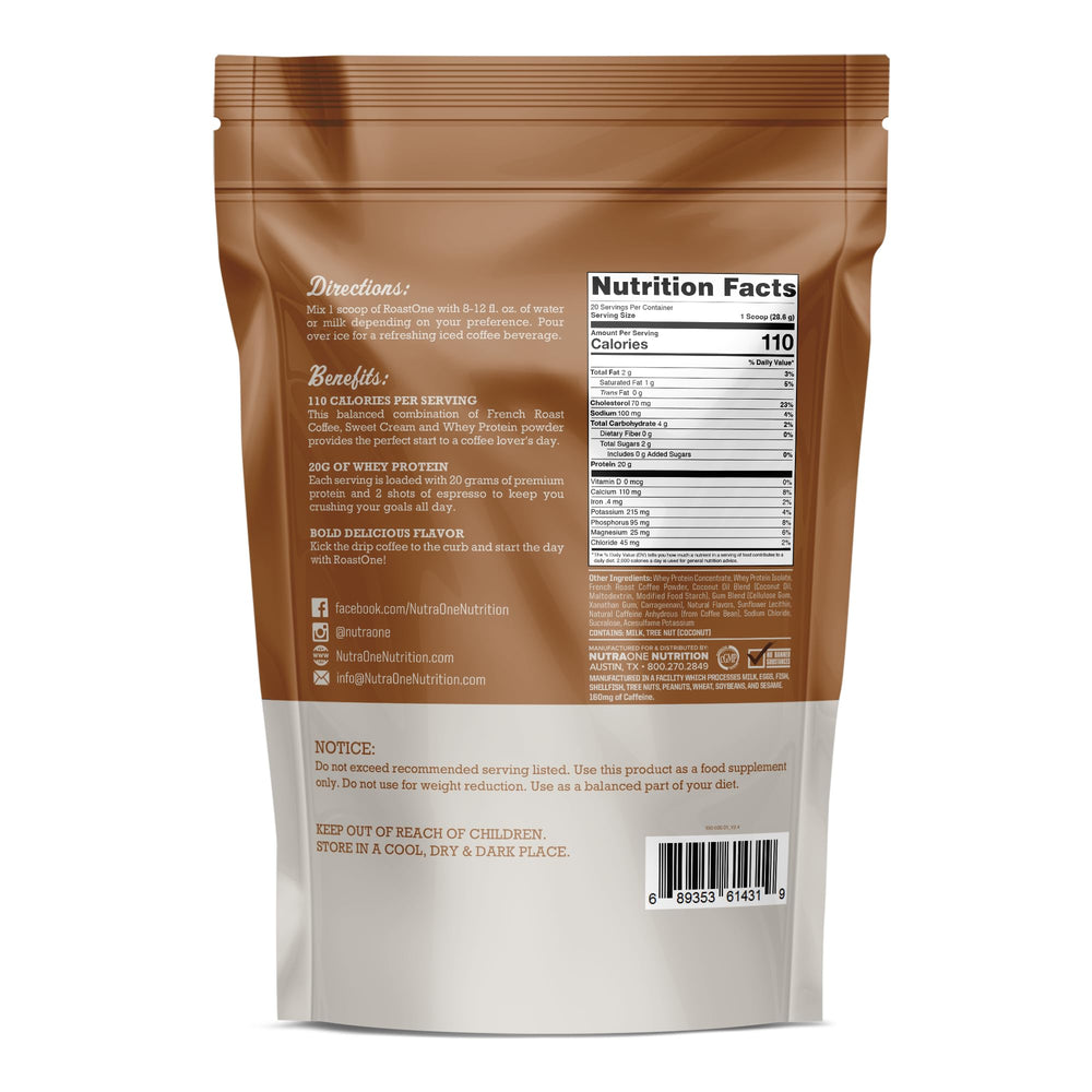 NutraOne RoastOne pour ready to mix coffee protein for fast shakes