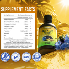 NutraPeaks liquid bitter pour into glass showing smooth blend