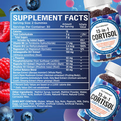 NutraPep Cortisol Gummies with glass and bottle suggesting daytime focus and wind-down