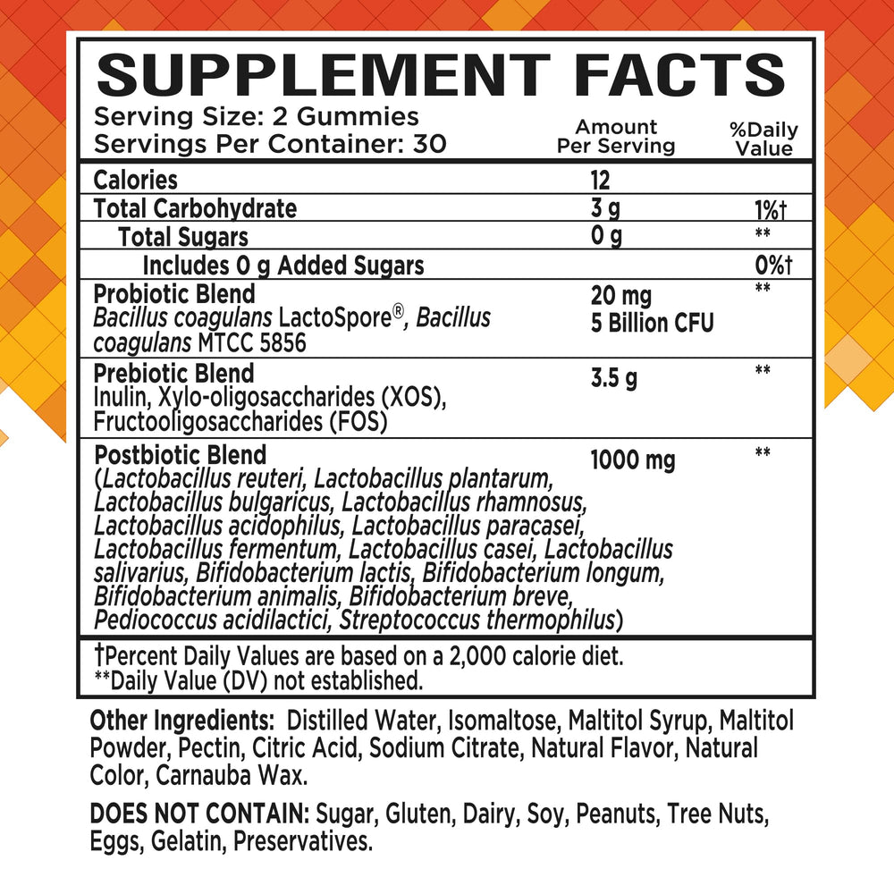NutraPep ingredients panel highlights the prebiotic, probiotic, and postbiotic blend.