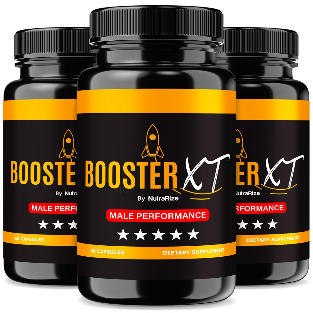 NutraRize BoosterXT bottle front showing capsules for daily energy support.