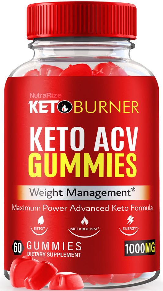 NutraRize Keto Burner Gummies bottle-front view for convenient weight-support snacking.