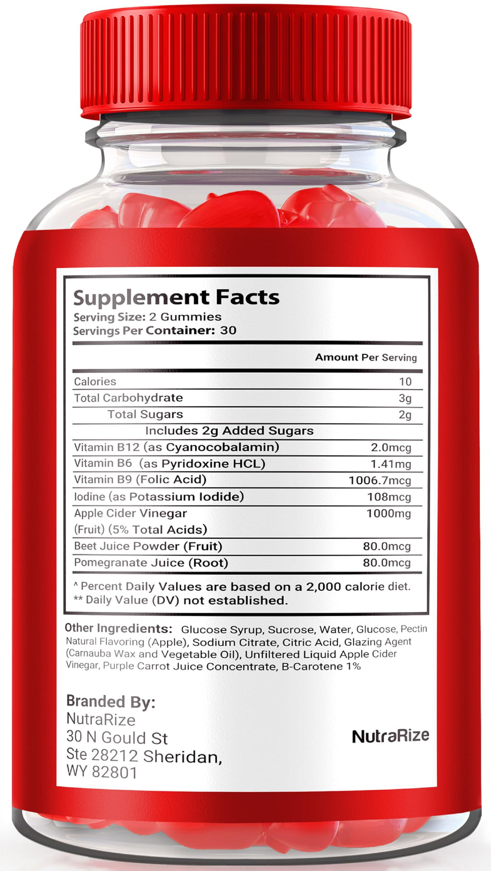 NutraRize Keto Burner Gummies bottle-pour showing quick, on-the-go consumption.