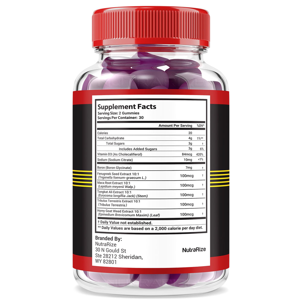 NutraRize VigorLong Gummies close-up of ingredients and texture