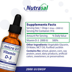 Nutrasal Micro D3 Drops dropper for precise dosing