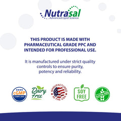 Nutrasal PhosChol bottle label angle showcases consumer-friendly design.