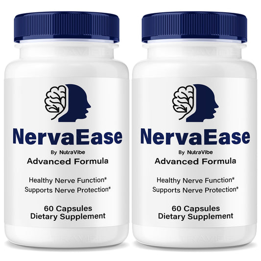 NutraVibe NervaEase capsules bottle for convenient daily nerve support