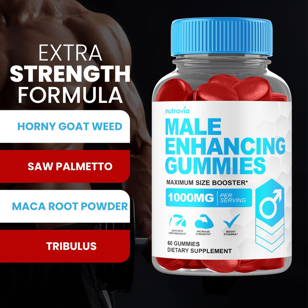 Nutravia gummies beside a glass of water signaling easy daily routine.