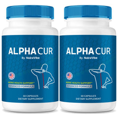 NutraVibe AlphaCur bottle-front view supporting daily nerve comfort and mobility.