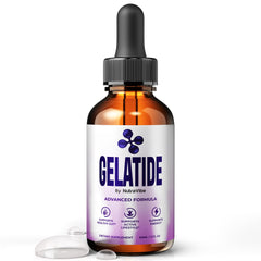 NutraVibe Gelatide Drops bottle close-up for premium balance support