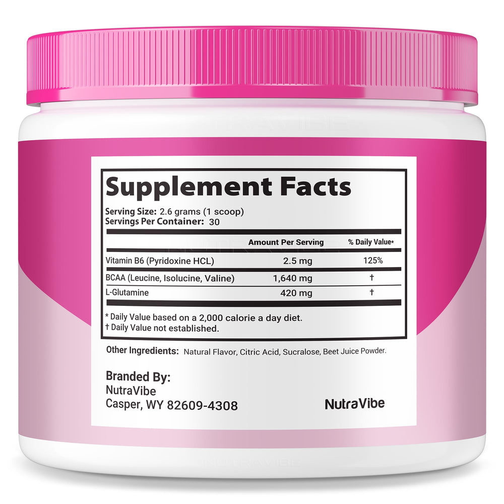 NutraVibe GelatinBurn scoop dispensing powder for quick, easy mixing.