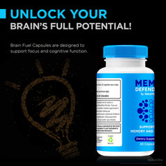 NutraVibe Memo Defender capsules in hand illustrating easy daily routine.