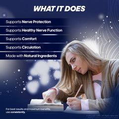 NutraVibe NervaEase packaging label emphasizes purity and safety.