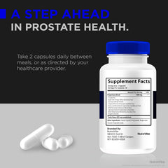 NutraVibe Prostabliss nutrition blend highlights vitamins and minerals for overall health.