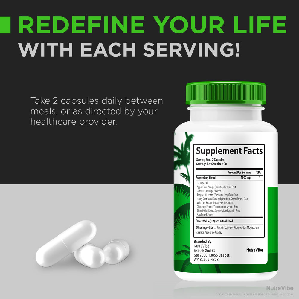 NutraVibe Tropical Rise bottle displayed with lifestyle backdrop.