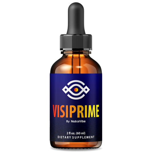NutraVibe Visiprime eye drops bottle ready for daily use to support eye comfort