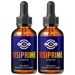 NutraVibe Visiprime eye drops bottle supports gentle eye care for daily comfort.