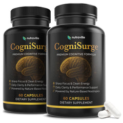 Nutraville CogniSurge bottle front for daily brain support