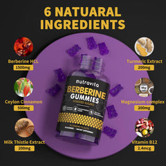 Nutravita Berberine Gummies two-pack box shown for convenience and value.