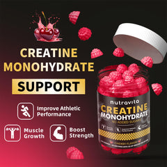 GMP-certified facility stamp on Nutravita Creatine Gummy packaging.