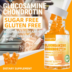 Nutravita elderberry flavored label on glucosamine chondroitin gummies
