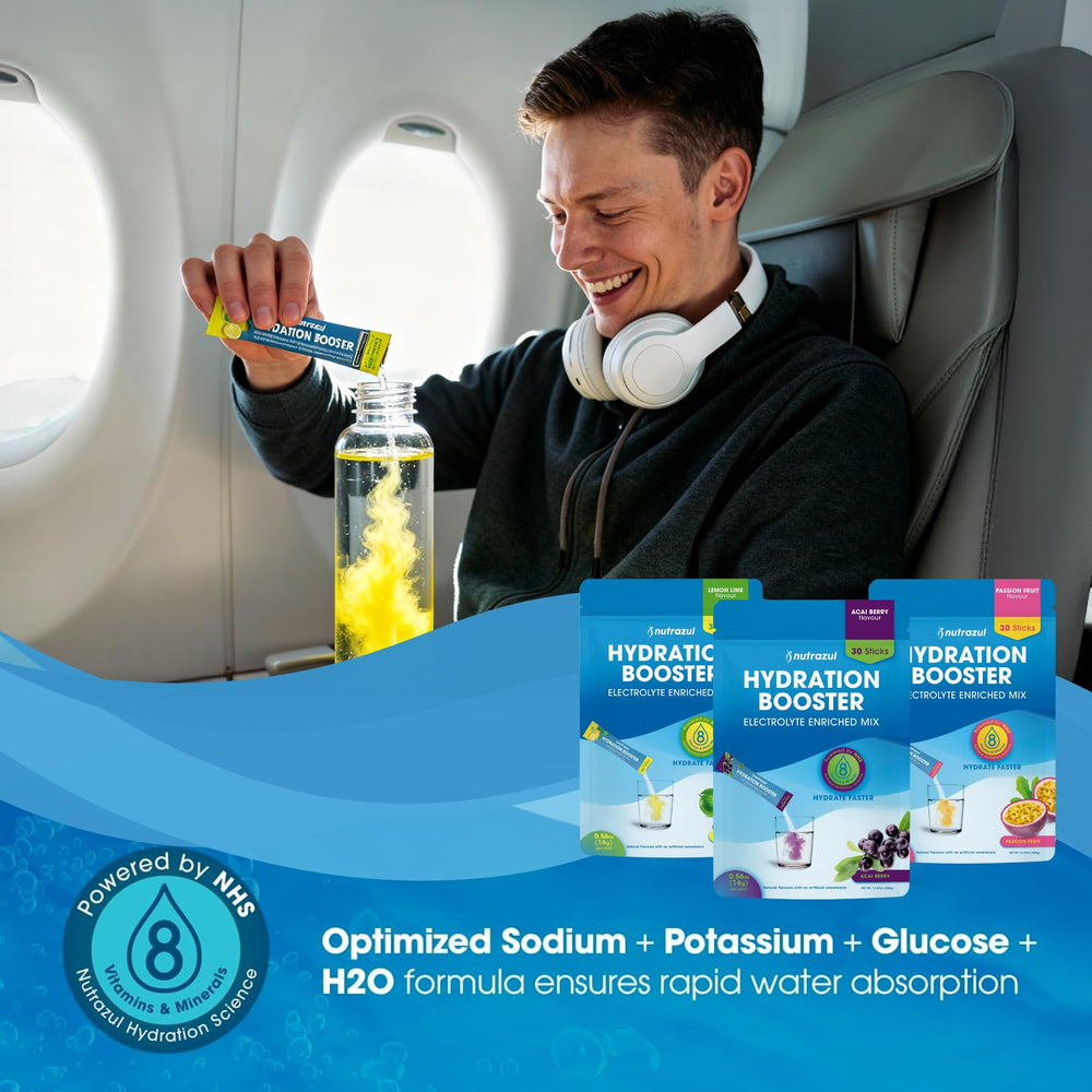 Nutrazul Hydration Booster bottle with sticks for portable hydration