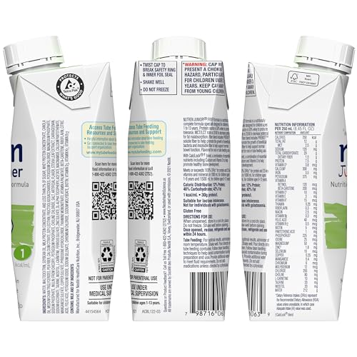 Nutren Junior Fiber Vanilla back label showing fiber blend and minerals for bone health support.