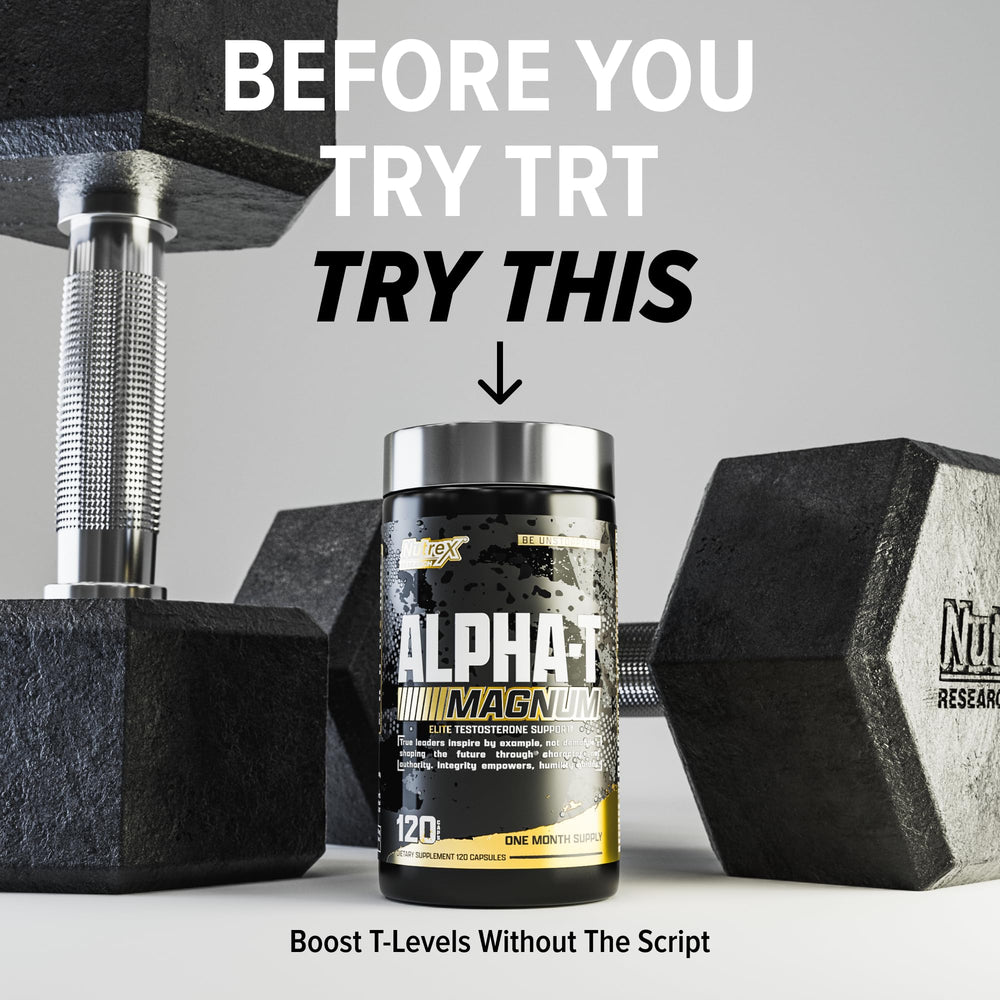 Packaging-details of Nutrex Alpha-T Magnum showing dosage guidance