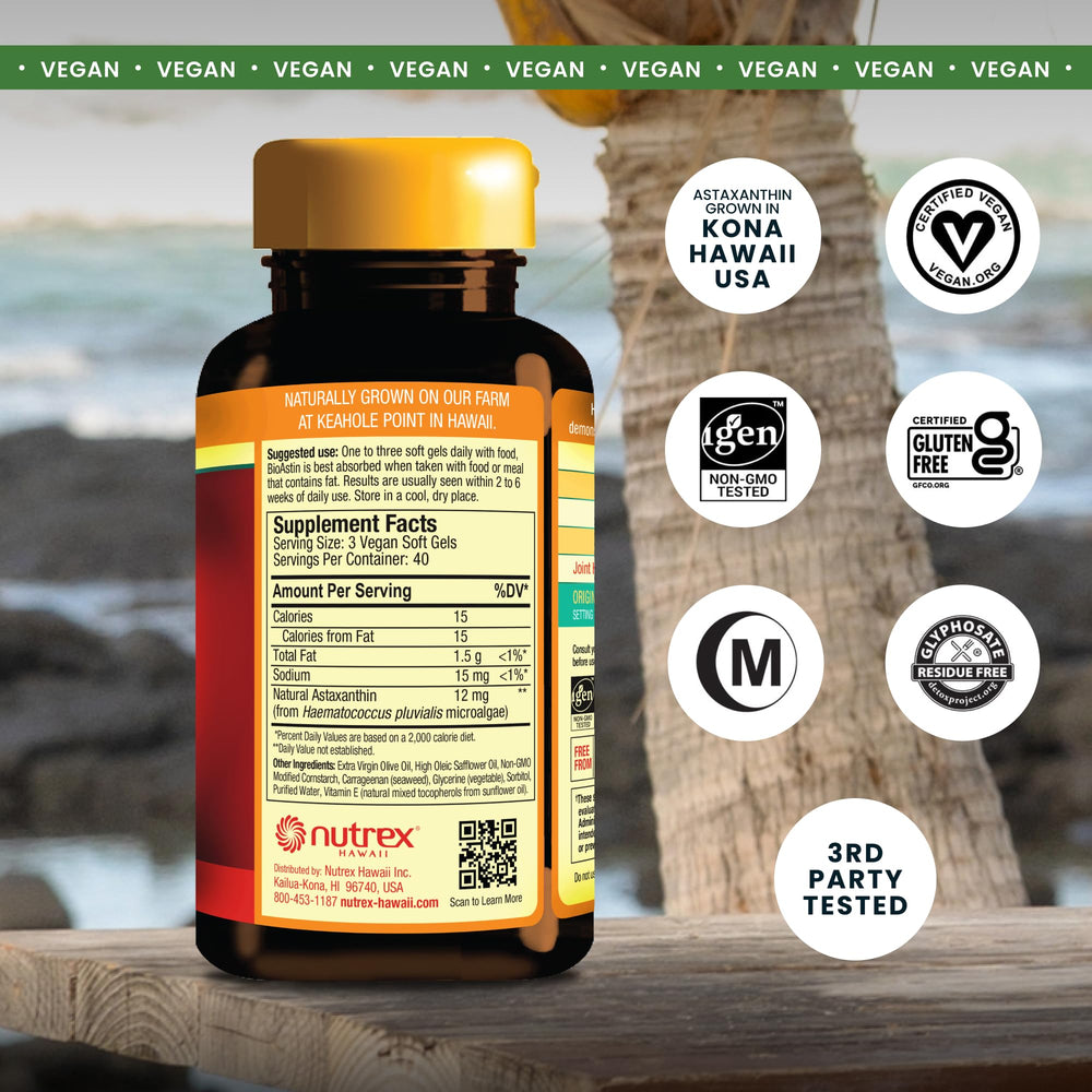 Nutrex Hawaii BioAstin softgels close-up for daily antioxidant support