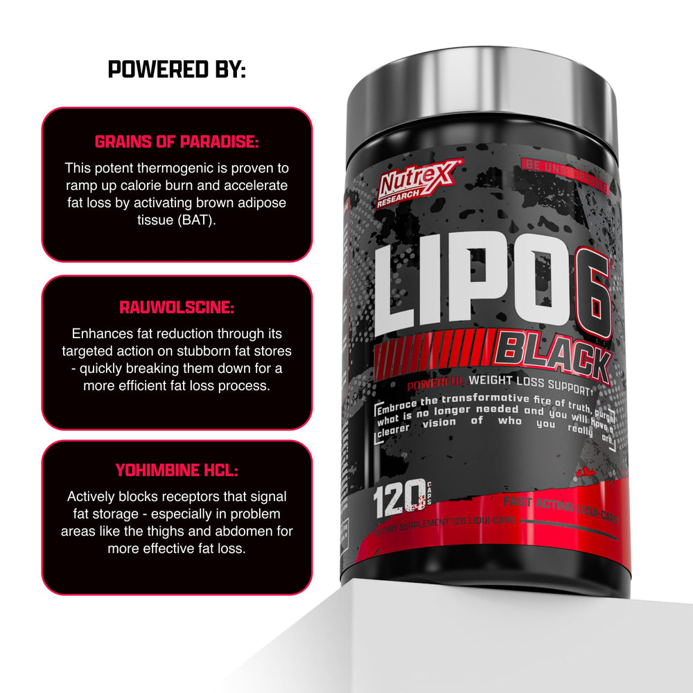 Glass of water with Lipo-6 Black Max capsules, illustrating easy daily supplementation.