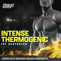 Close-up of Nutrex Lipo6 Black Intense capsules delivering sustained focus