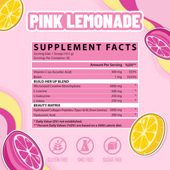 Powder in a measuring scoop showing a convenient 5 g serving with collagen