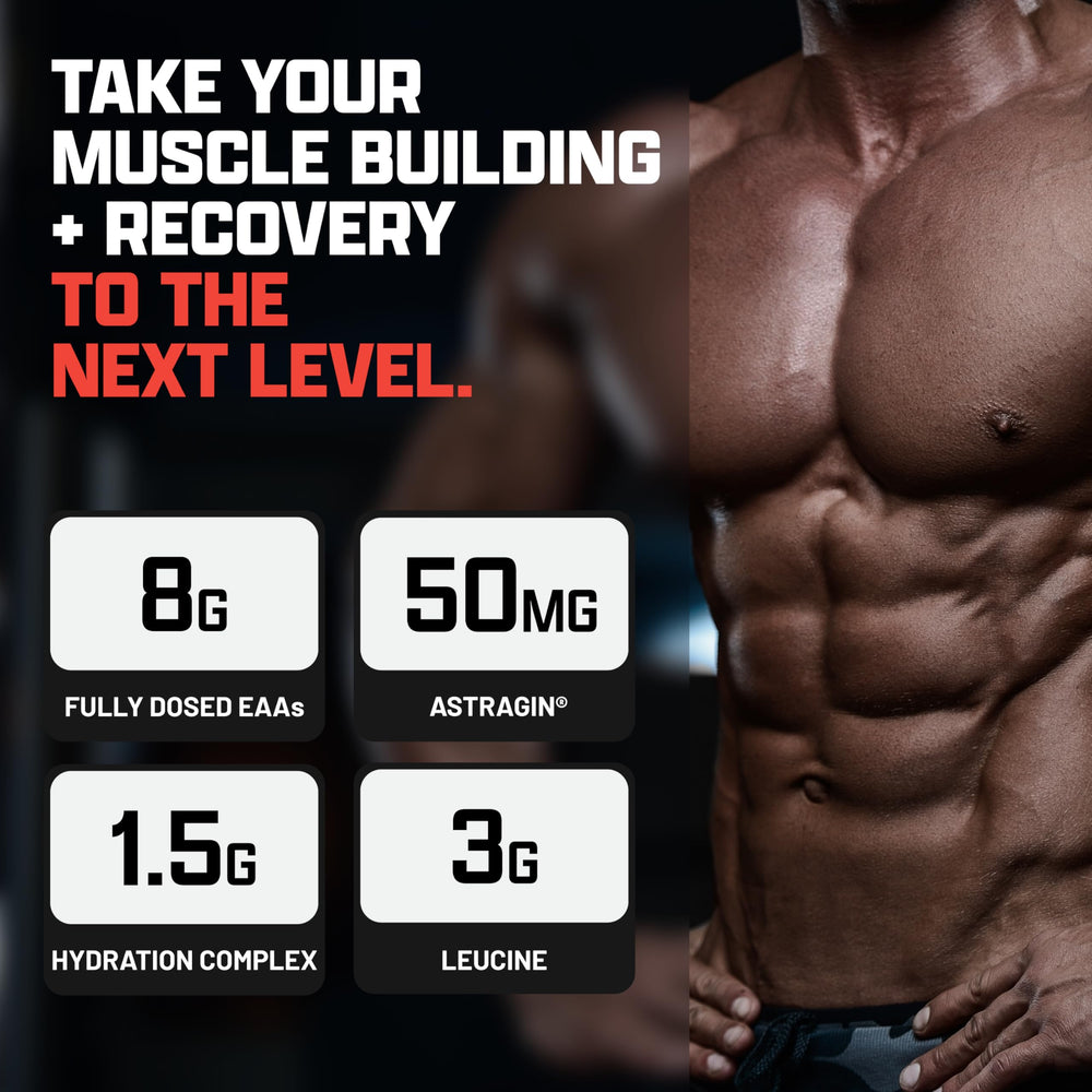 Nutrex Research EAA Hydration mixed drink showing ready-to-consume option.