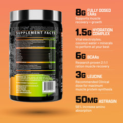 Nutrex Research EAA Hydration scoop beside powder for easy mixing