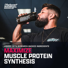 Nutrex Research EAA Hydration scoop emphasizes nine EAAs and BCAAs for recovery