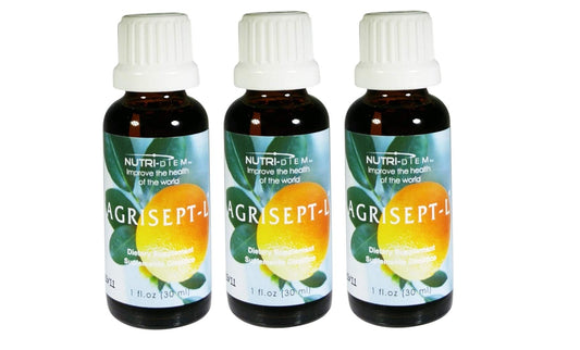 Nutri-Diem Agrisept L antioxidant 30ml bottle close-up for daily use.