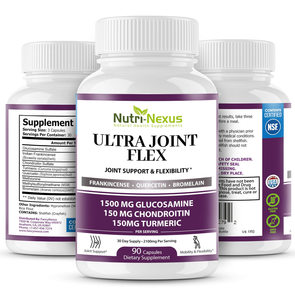 Nutri-Nexus gluten-free GMO-free packaging highlights clean ingredient approach.