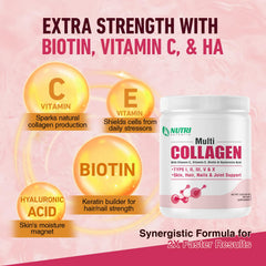 NUTRI POTENTIA quality badge near product photos signaling cGMP-compliant production