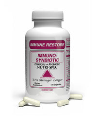 Nutri-Spec Immune Restore bottle supports daily digestive comfort.