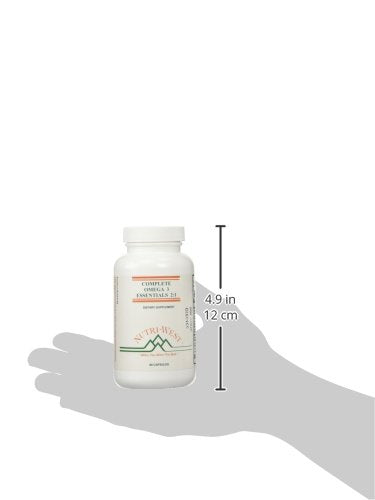 Nutri-West Complete Omega-3 Essentials packaging design with product details visible.